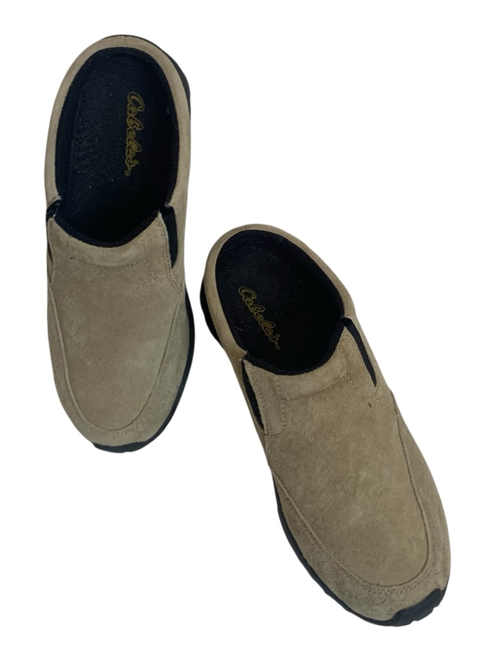 Cabela's Tan Suede Slip On Comfort Trail Mules Clogs Shoes 10M